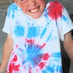 Red white and blue tie dye shirt