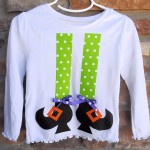 Girl's Witch Legs Shirt Tutorial and Pattern