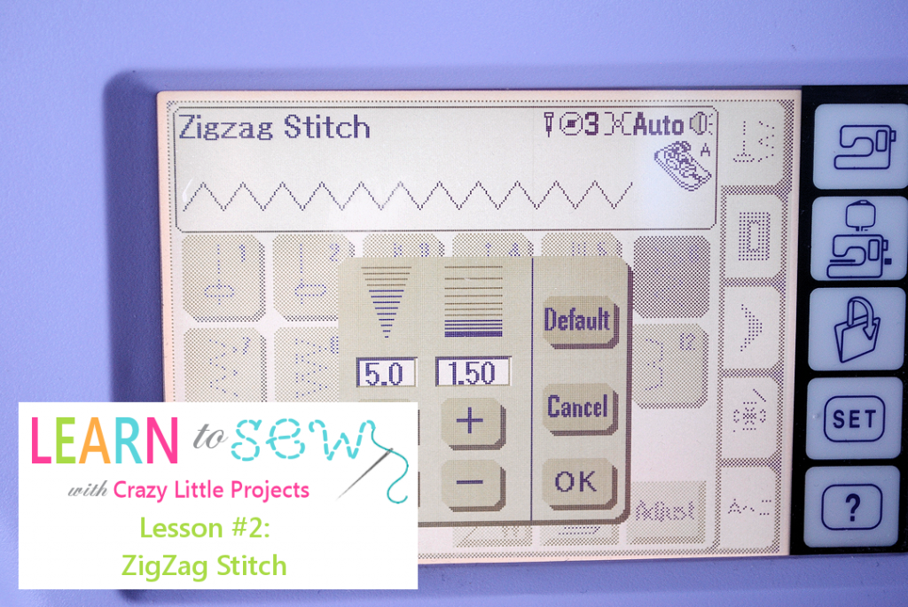 Zigzag stitch in sewing