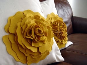 Fabric Scrap Flower Pillow