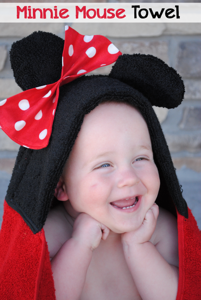 Minnie Mouse Hooded Towel Tutorial by CrazyLittleProjects.com