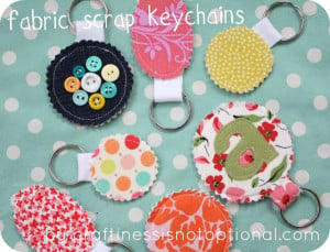 Fabric Scrap Key Chains