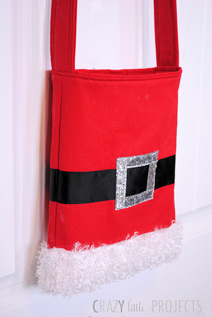 Santa Tote Bag Tutorial by Crazy Little Projects