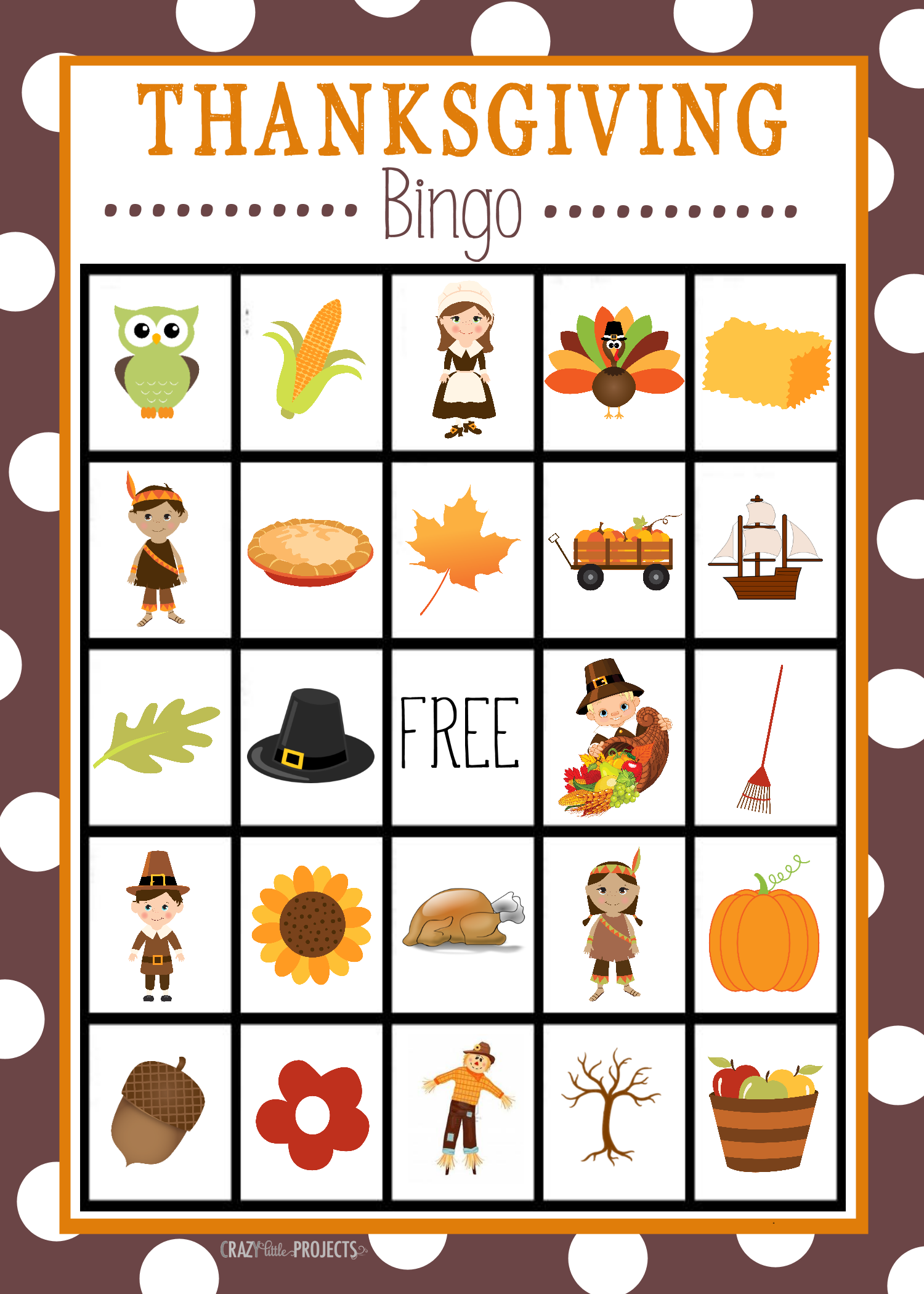 Thanksgiving Bingo Printable Cards Free