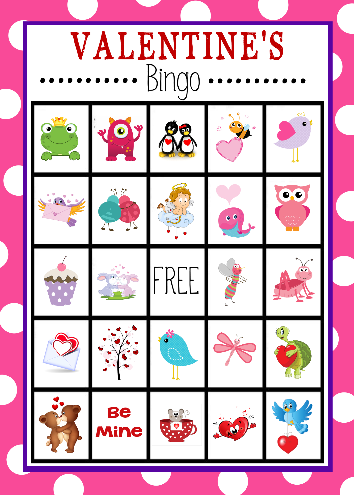 Free Printable Valentine Bingo Game