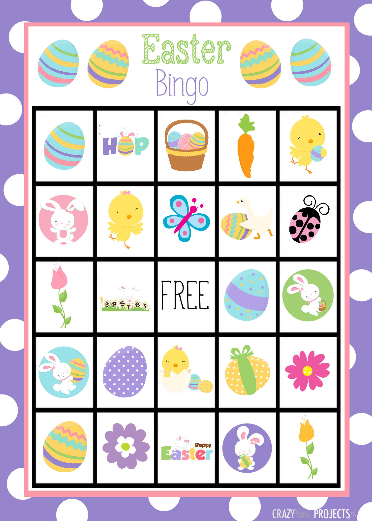 Easter Bingo Game Crazy Little Projects