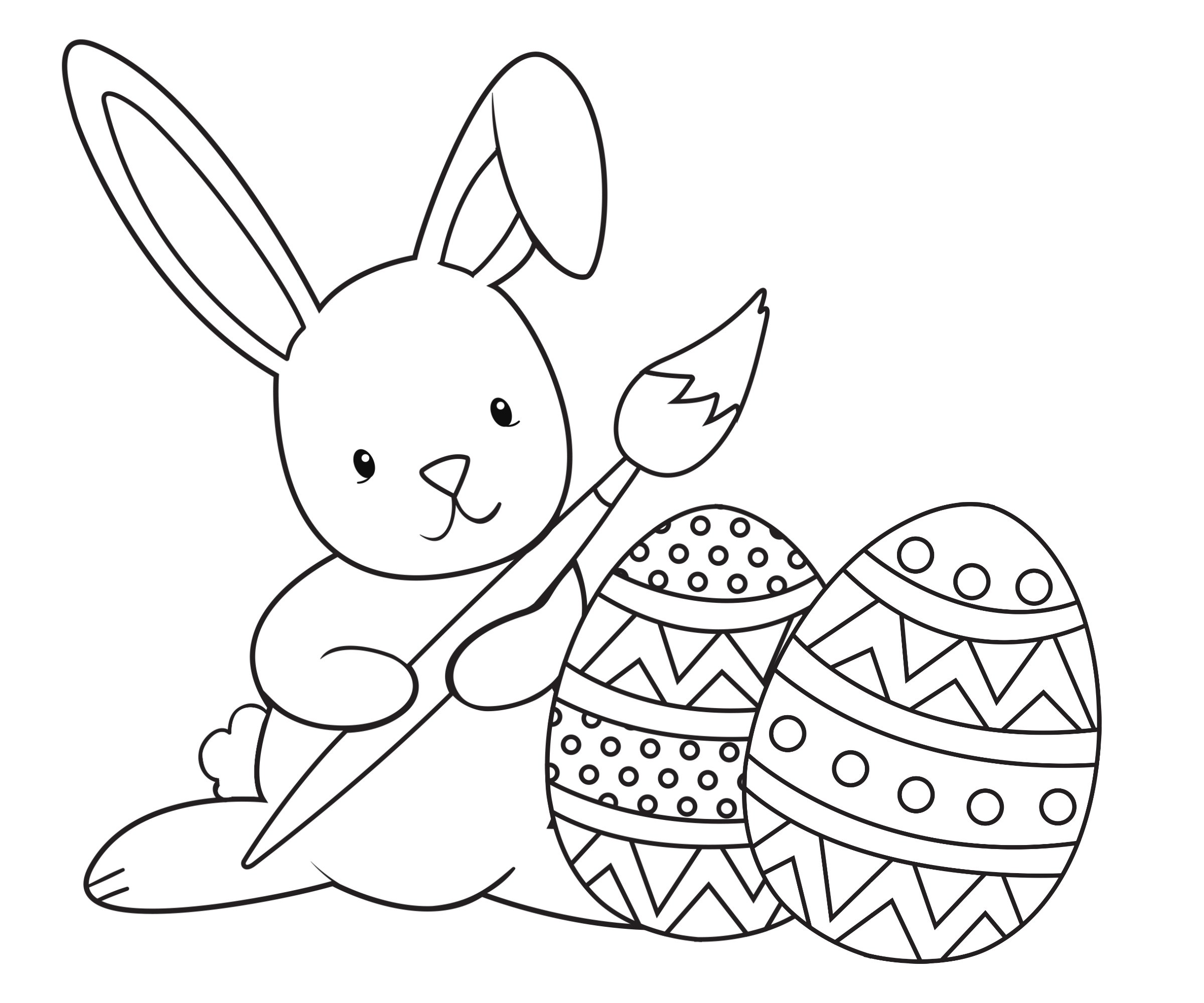 Easter Bunny Coloring Pages - Kidsuki