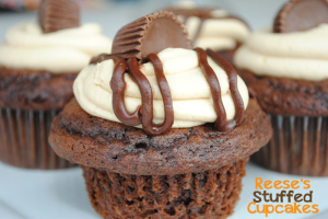 Reese's Peanut Butter Cup Cupcakes from CrazyLittleProjects.com #cupcakes #reeses
