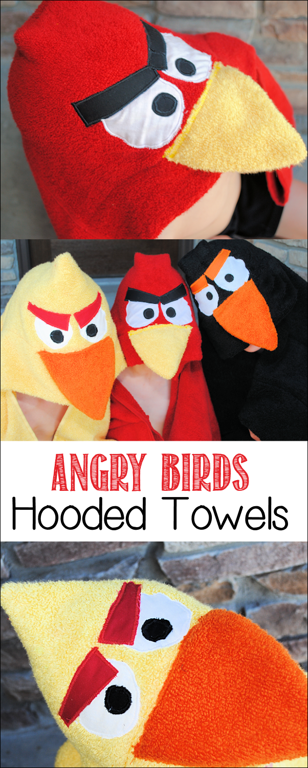 Angry Birds Hooded Towel Tutorial by Crazy Little Projects