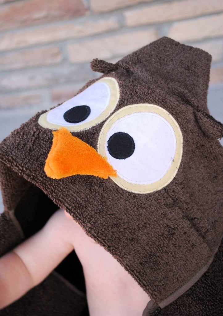 Owl Hooded Towel Pattern and Tutorial