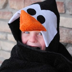 How to make a penguin hooded towel for baby or toddlers