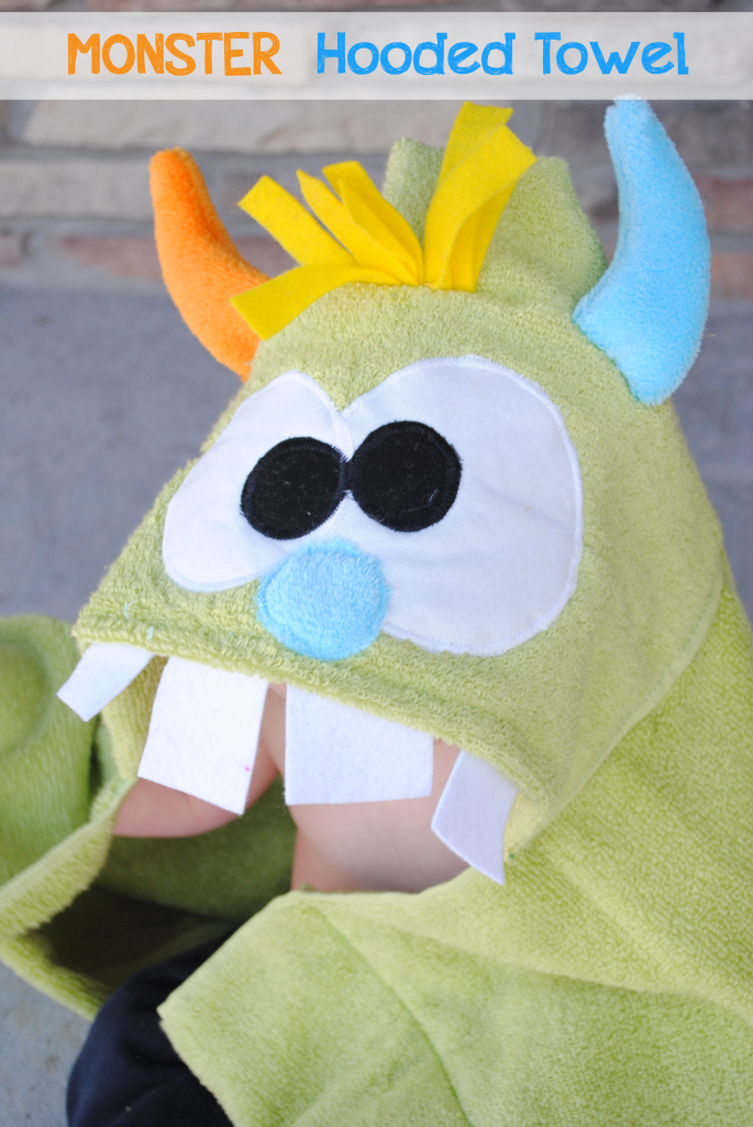 How to Sew a Monster Hooded Towel by CrazyLittleProjects.com #monster #hooded towel