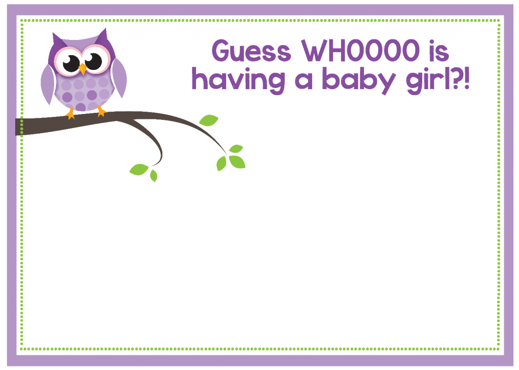 Free Printable Owl Baby Shower Invitations for Girls