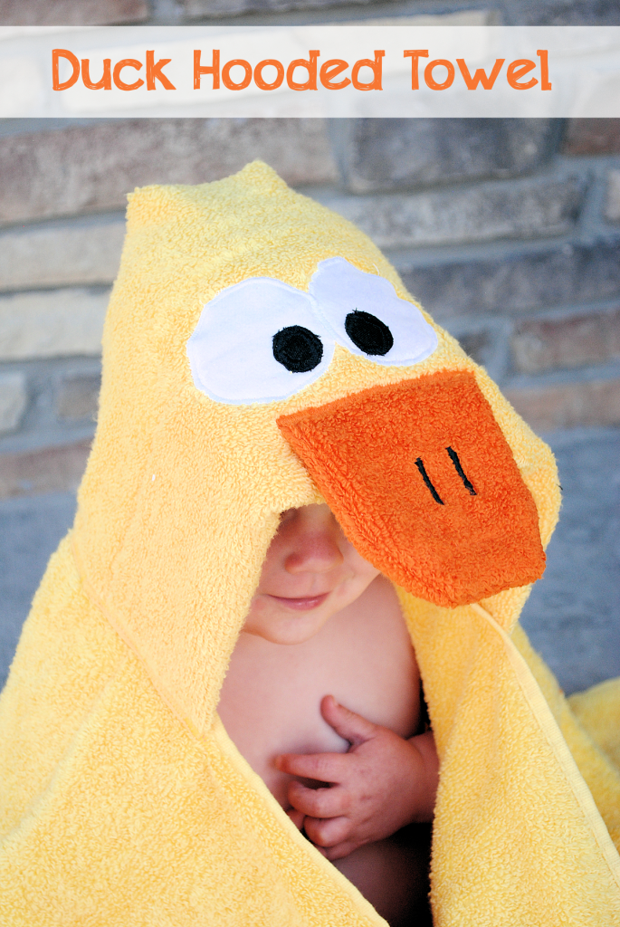 Duck Hooded Towel Tutorial-Sew this cute duck hooded towel for Easter, a baby gift or any occasion! #sew #freepatterns