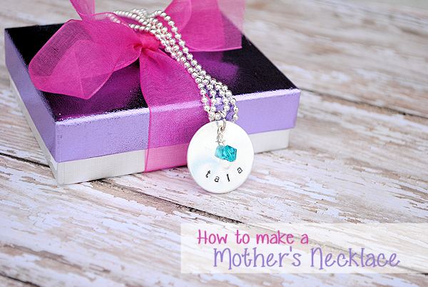 How to Make a Hand Stamped Mother's Necklace by CrazyLittleProjects.com