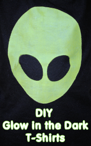 DIY Glow in the Dark Alien Shirts by CrazyLittleProjects.com