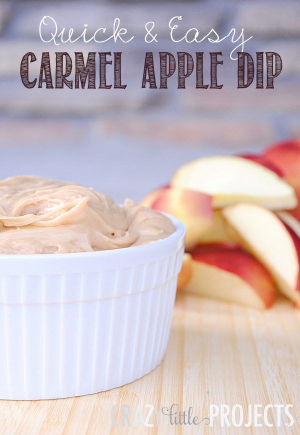 So easy!! And tastes amazing. 4 Ingredient Caramel Apple Dip Recipe by Crazy Little Projects