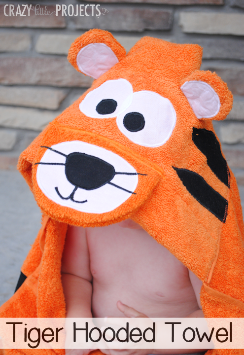 Tiger Hooded Towel Pattern and Tutorial by Crazy Little Projects