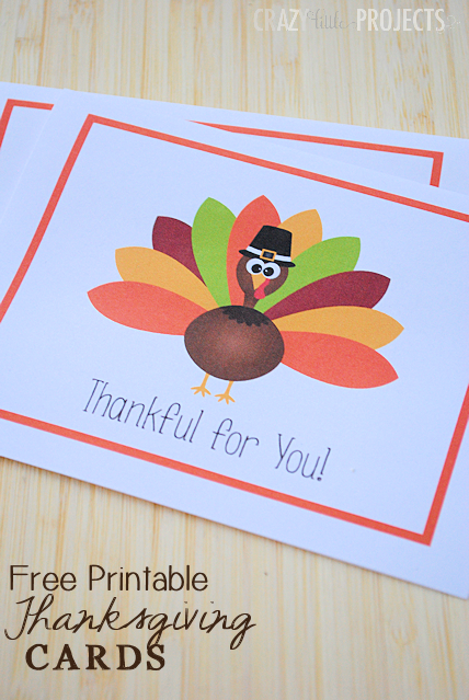Free Printable Thanksgiving Thank You Cards From Crazy Little Projects 