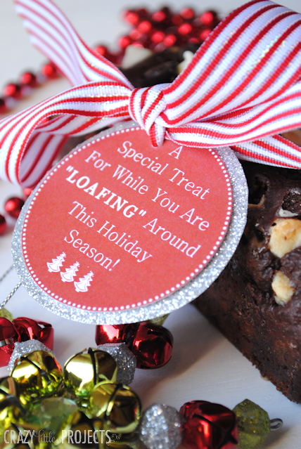 Cute Neighbor Gift Idea this Christmas! A Special Treat for While You are "Loafing" Around This Holiday Season~Free Printable Tag and Chocolate Bread Recipe