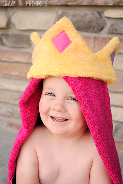Princess Hooded Towel Tutorial by Crazy Little Projects