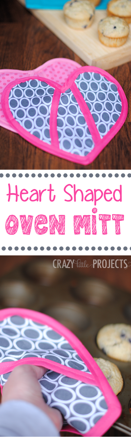 Heart Shaped Oven Mitt Pattern-A fun and easy sewing pattern to make. A heart shaped oven mitt. Fun for Valentine's Day or any time of the year! 