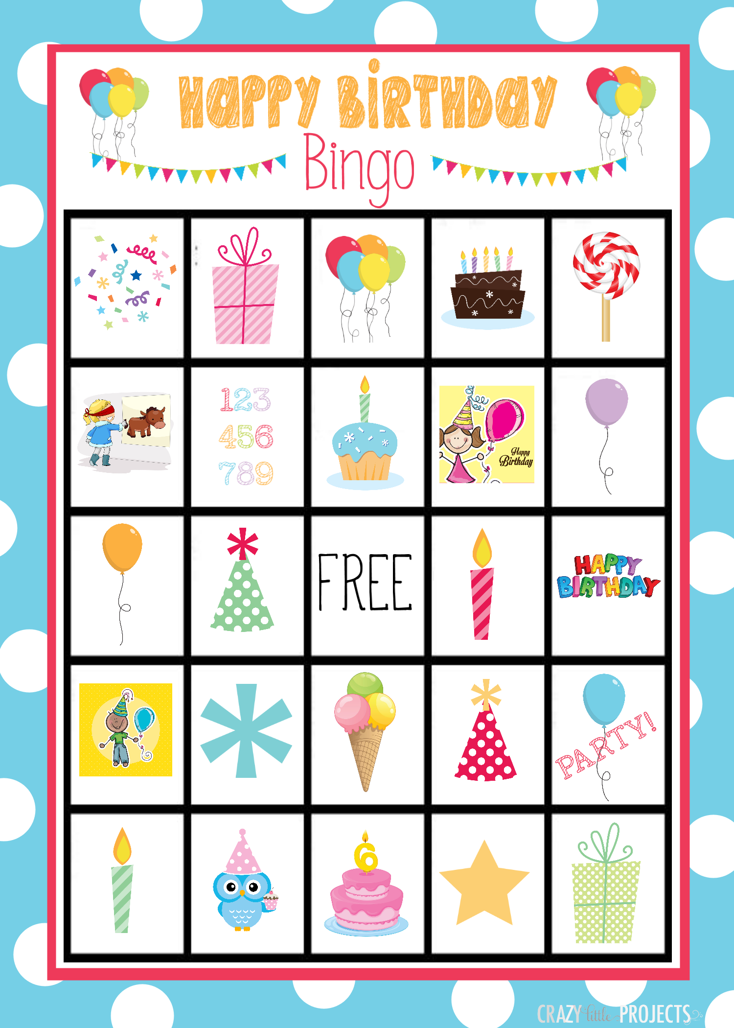 Birthday Bingo Cards - Crazy Little Projects
