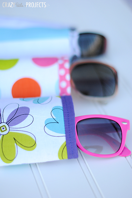 Make a sunglasses case in 3 steps! Takes about 10 minutes and only uses straight lines.