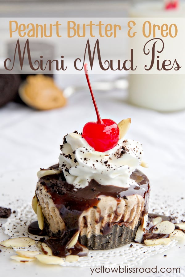 Peanut Butter and Oreo Mini Mud Pies title
