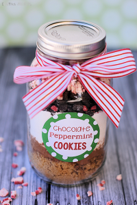 Perfect Christmas Gift Idea-Chocolate Peppermint Cookies in a Jar
