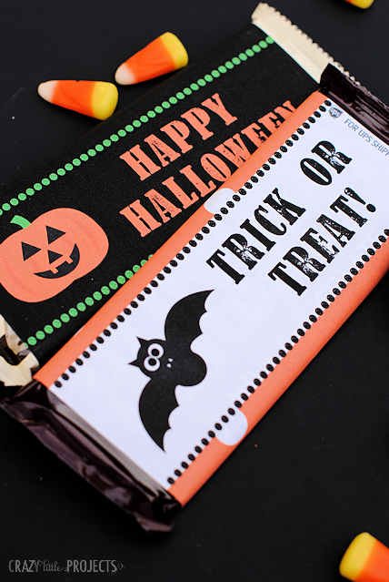 Free Printable Halloween Candy Bar Wrappers-Great for parties or as a fun gift
