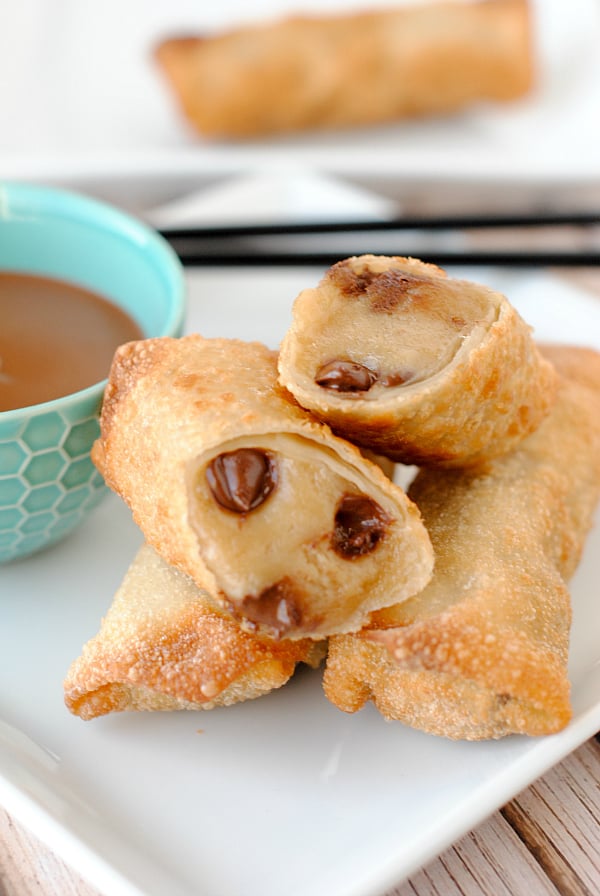 Fried Cookie Dough Egg Rolls-Warm, gooey cookie dough wrapped in a crispy shell. Complete perfection.