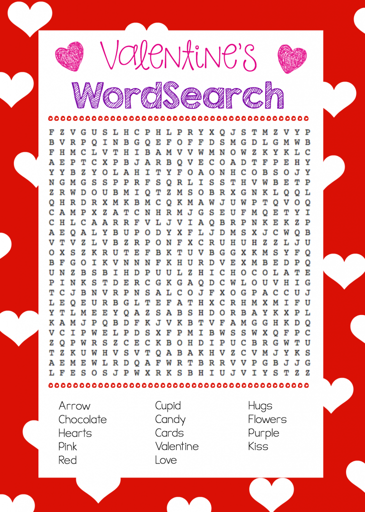 Free Printable Valentine #39 s Day Word Search