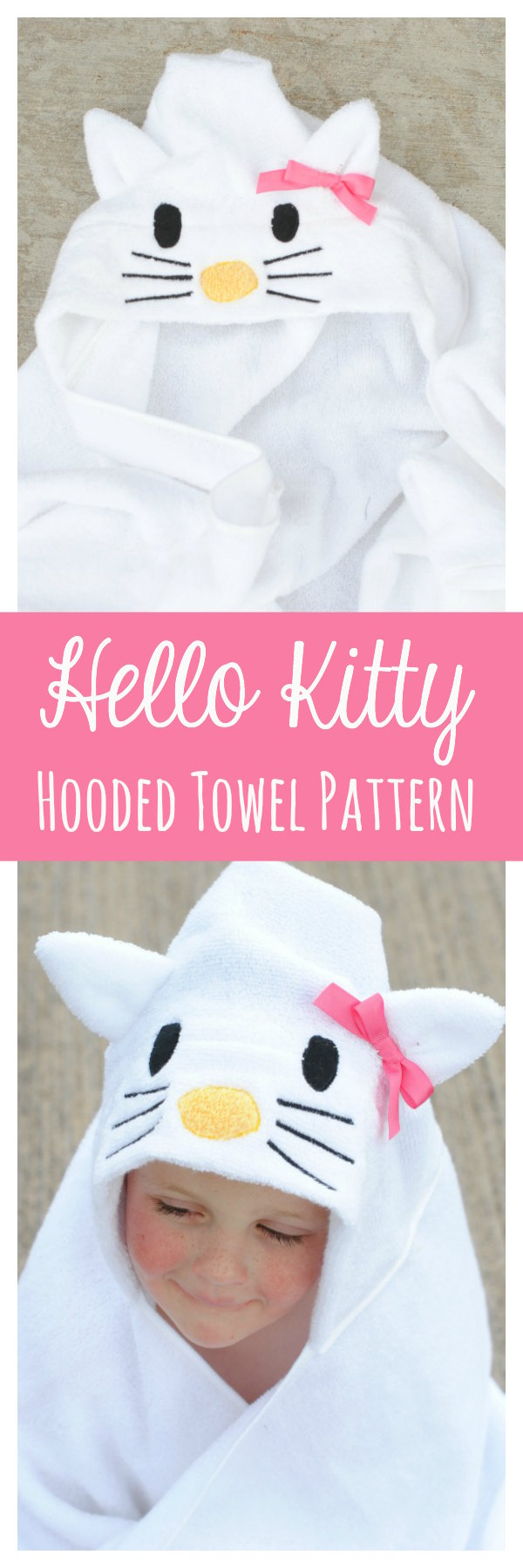 Hello Kitty Hooded Towel Tutorial