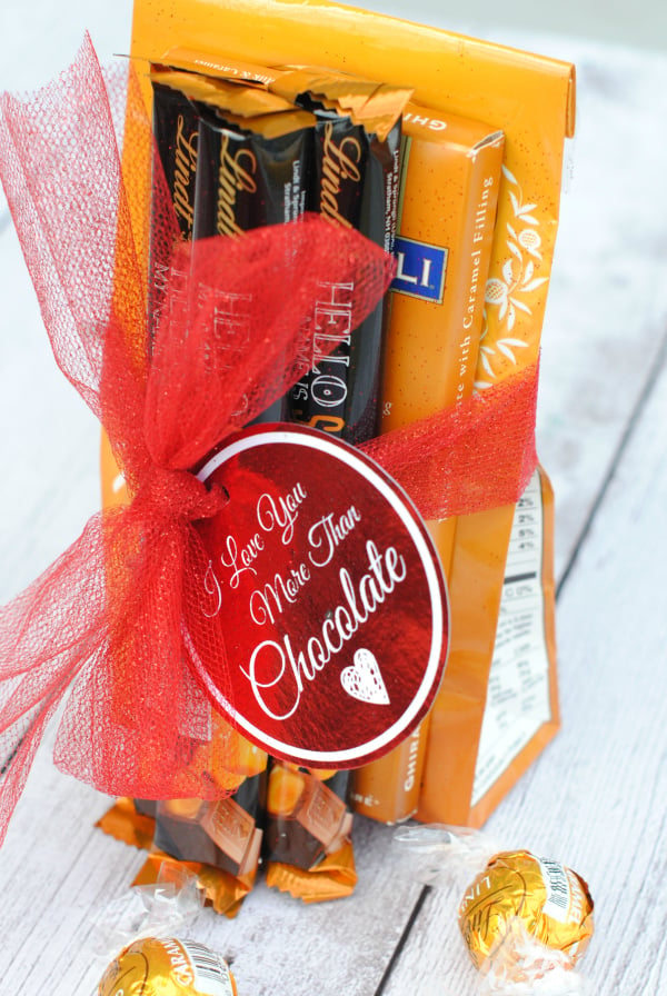 Love You More Than Chocolate Gift Idea and Tag