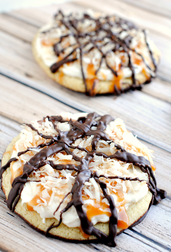 Sugar Cookies Covered in Caramel, Coconut and Chocolate! 