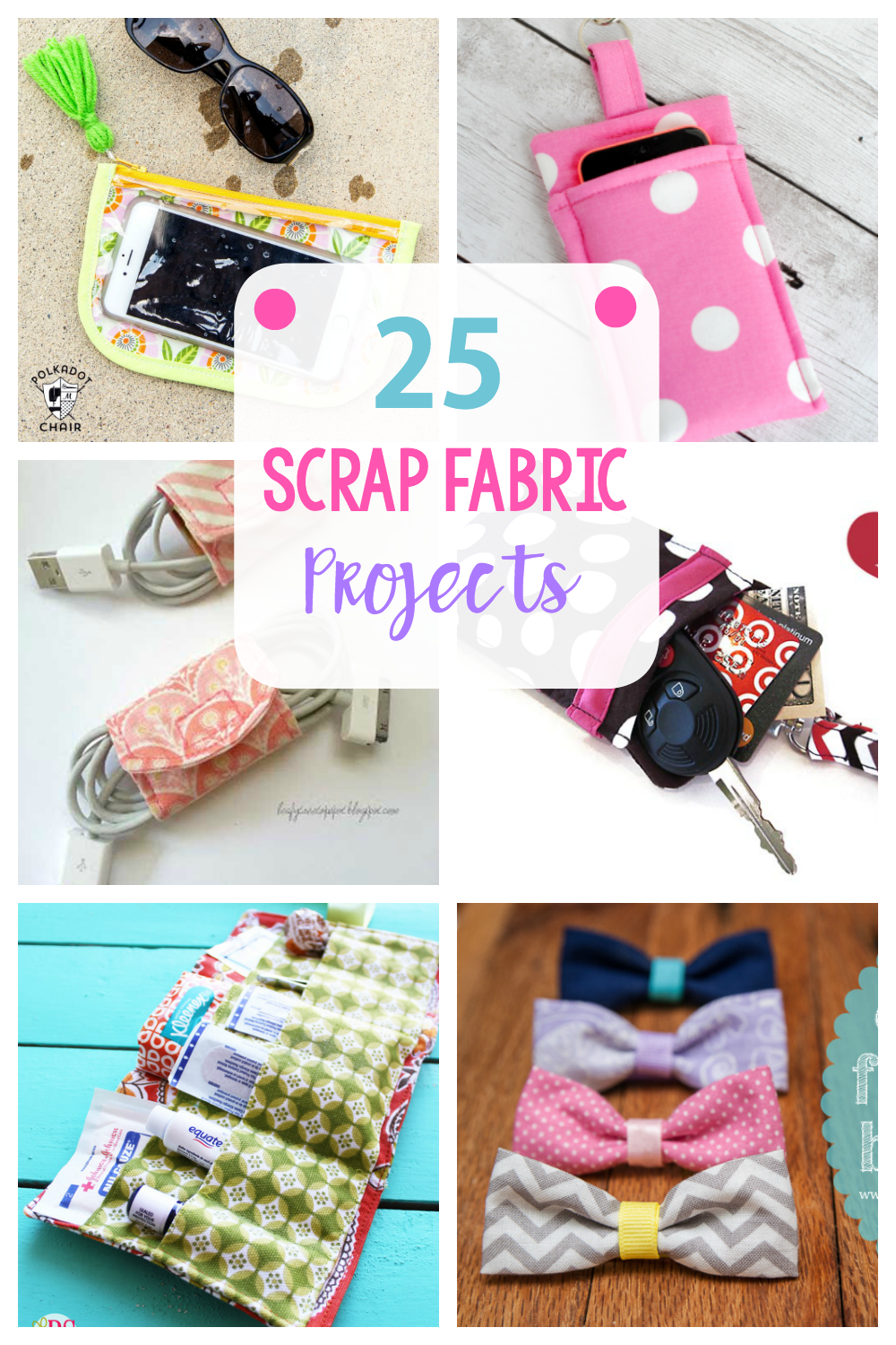 25 Fun Ways to Use Your Fabric Scraps-These scrap fabric projects are super easy sewing ideas that will help you use up all those little pieces of leftover fabric. #sew #sewing #pattern #easysewing