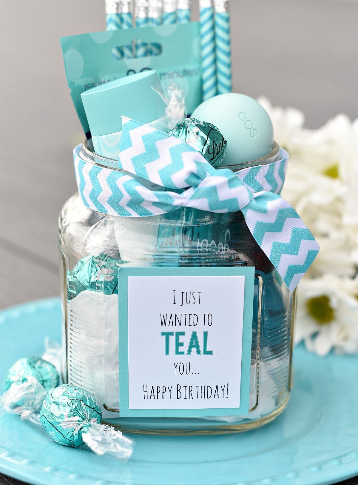 Teal-Themed Birthday Gift for a Friend