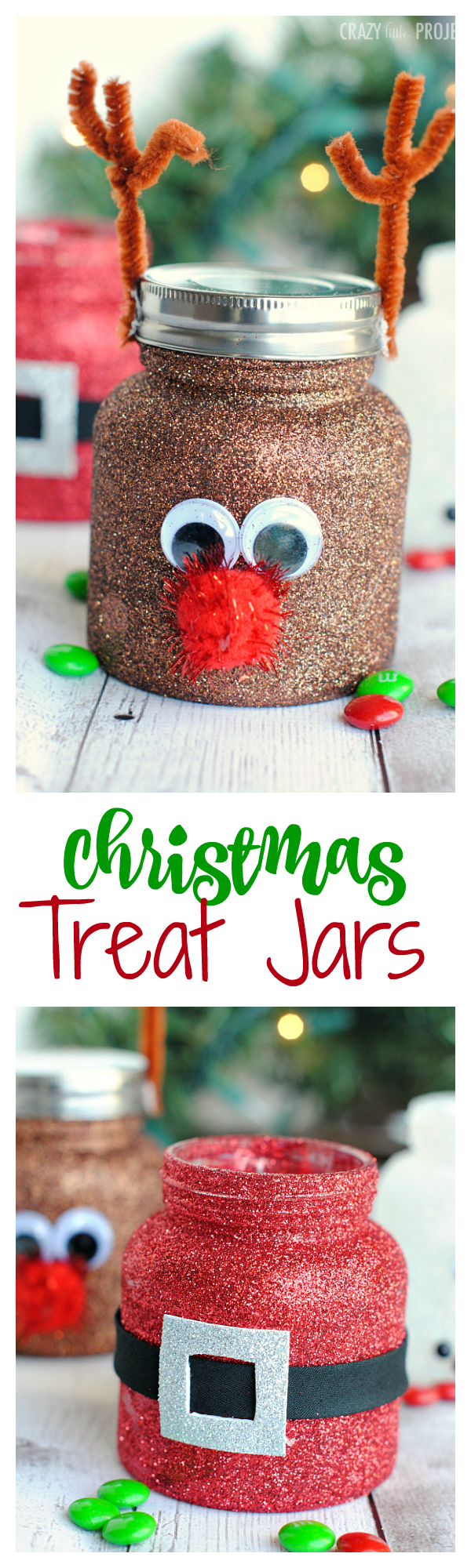 Cute Mason Jar Crafts for Kids at Christmas-Fill them with Candy!