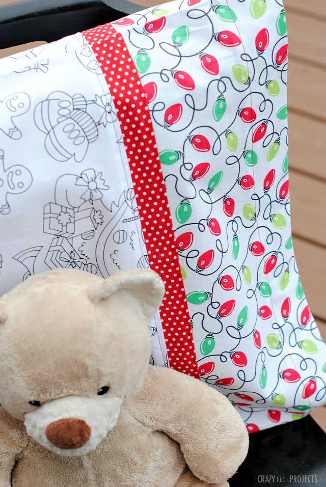 How to Make a Pillowcase-A Pillowcase is easy to sew and can add a fun accent for the holidays or a cute gift for kids. This easy pillowcase tutorial will make it simple. #sewing #sewingpatterns