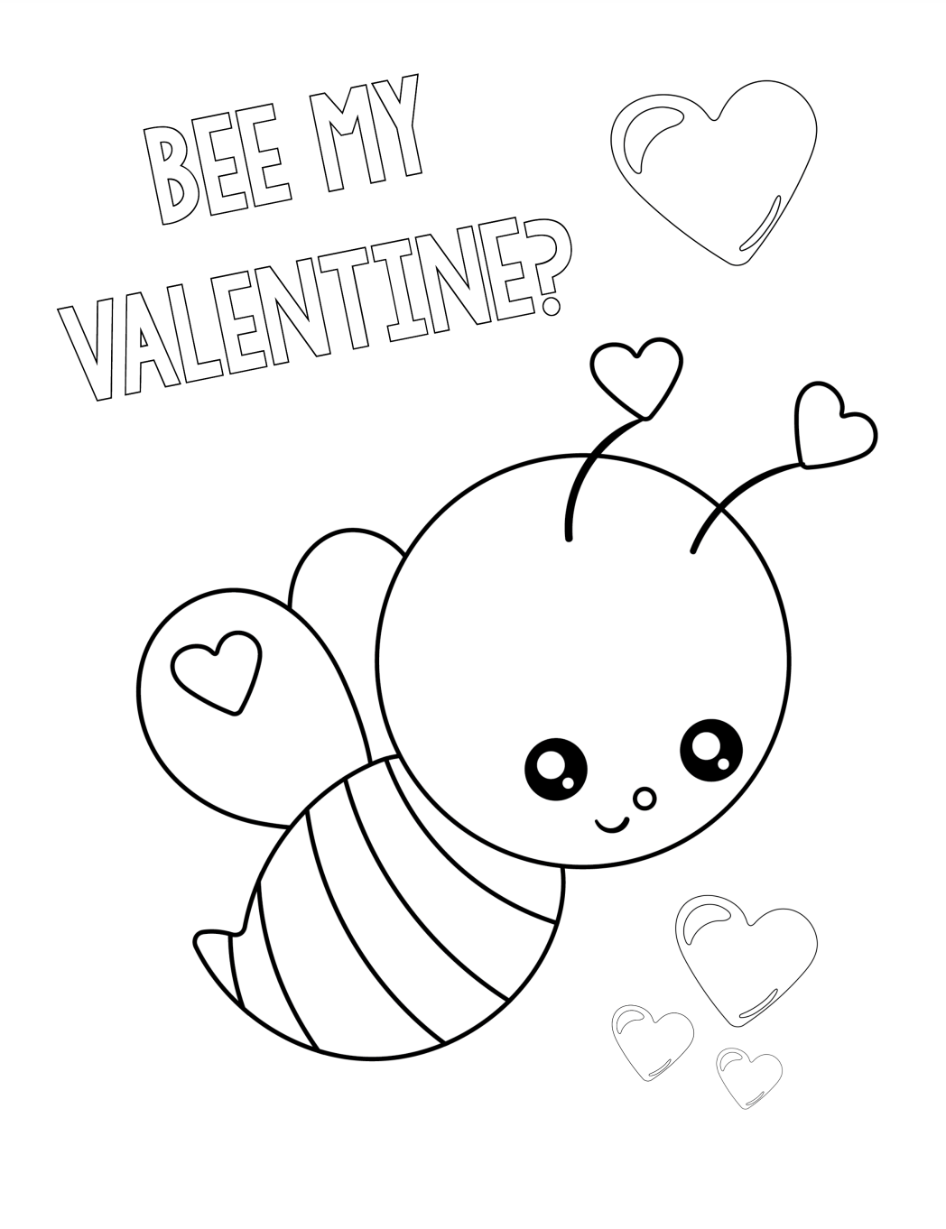 Cute Valentine's Day Coloring Pages for Kids - Crazy Little Projects