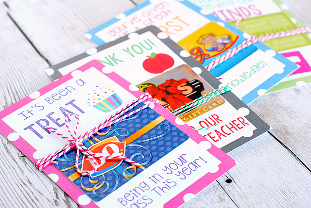 Teacher Appreciation Gifts-Printable Gift Card Holders