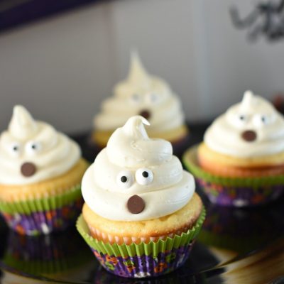 Cute and Easy Ghost Cupcakes