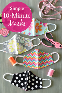 Simple Face Mask Pattern that is easy to make and comfortable to wear. Available in 5 sizes for all ages. #masks #maskpattern #sewing