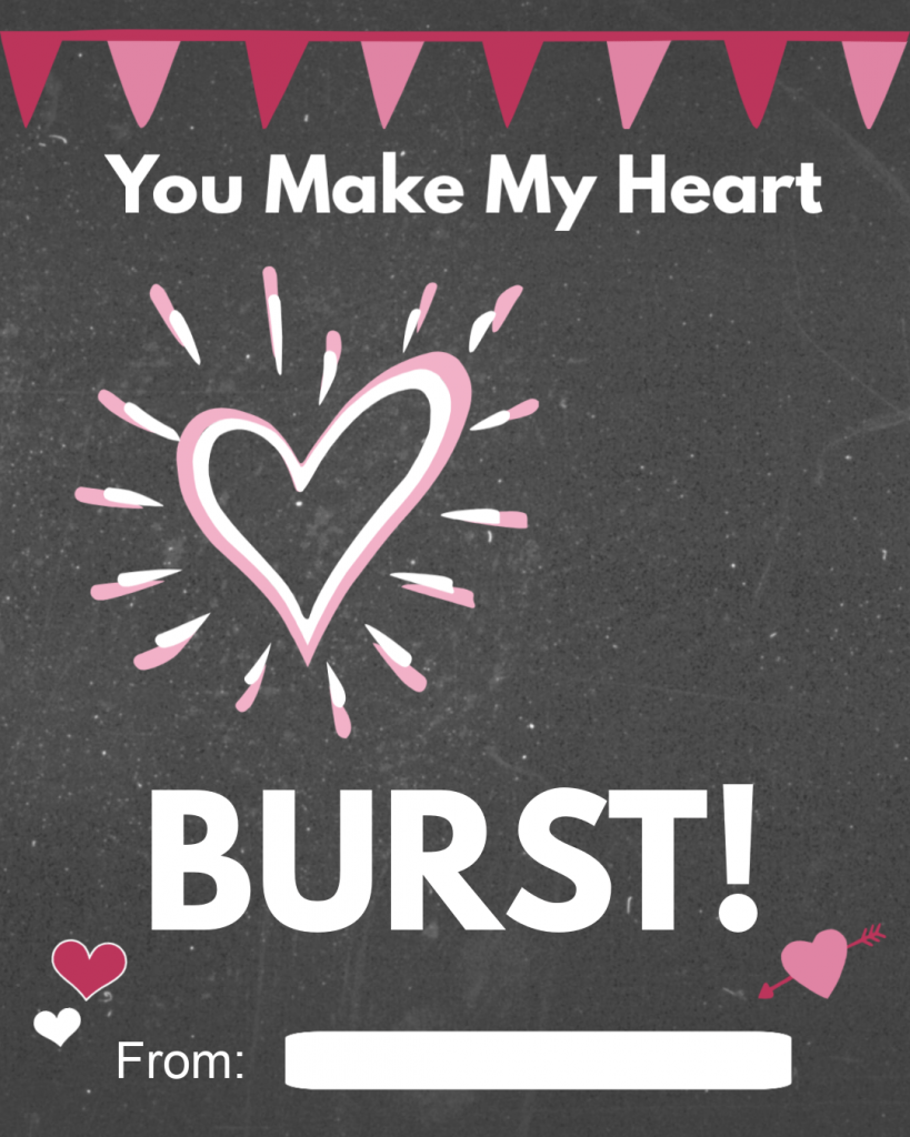 Starburst Printable Class Valentine - Crazy Little Projects